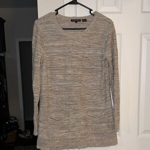 JEANNE PIERRE Cream and Gray Sweater